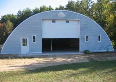 Arch Style Steel Building For Sale with Large Garage Door