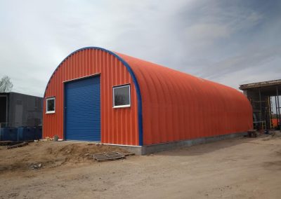 Red and Blue Steel Quonset Hut Storage Building for Sale