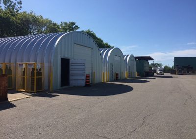 Row of Quonset storage buildings