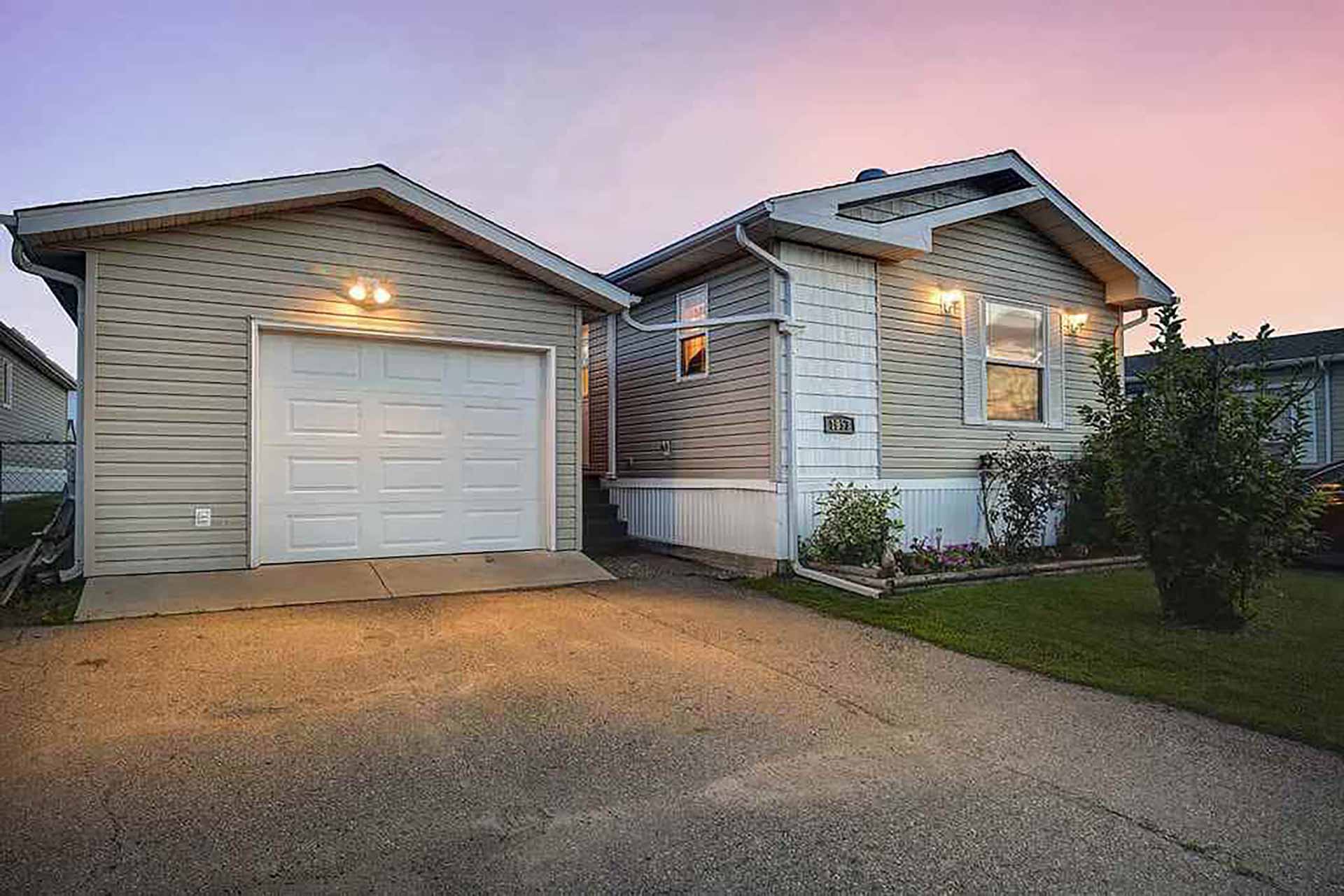 exterior of a prefabricated garage