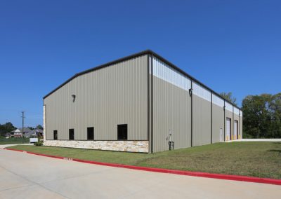 prefab metal warehouse view from the outside