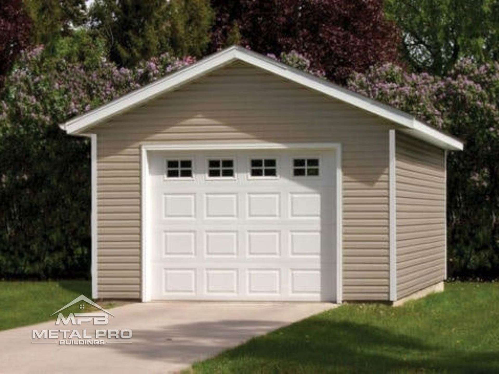 exterior of a residential steel rigid garage building