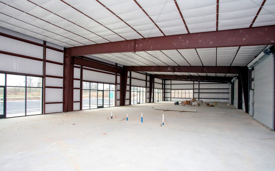 An example of the interior of one of our industrial steel buildings kits for sale.