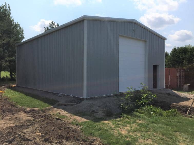 Prefab garage steel building with one large door