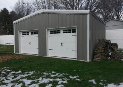 Prefab garage with two doors