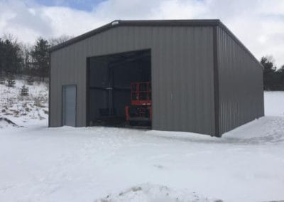 Prefab garage kits with one large door