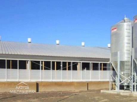 exterior of agricultural steel building