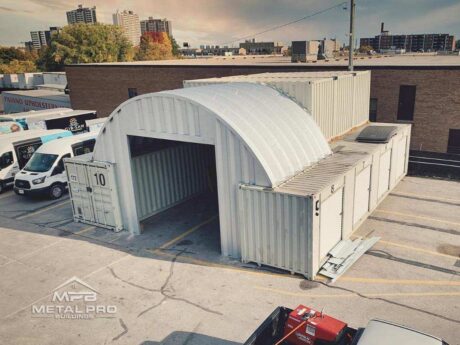 quonset hut shipping container cover used for storage