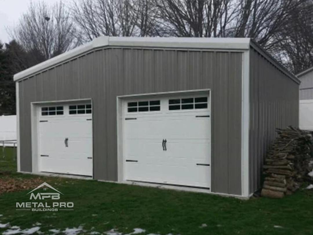 cfs garage steel building with two garage doors