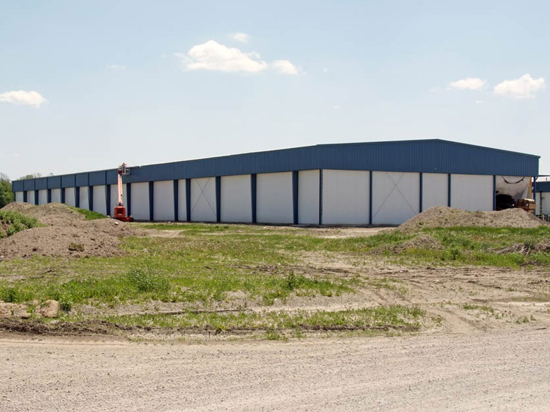 Interior of commercial steel building.