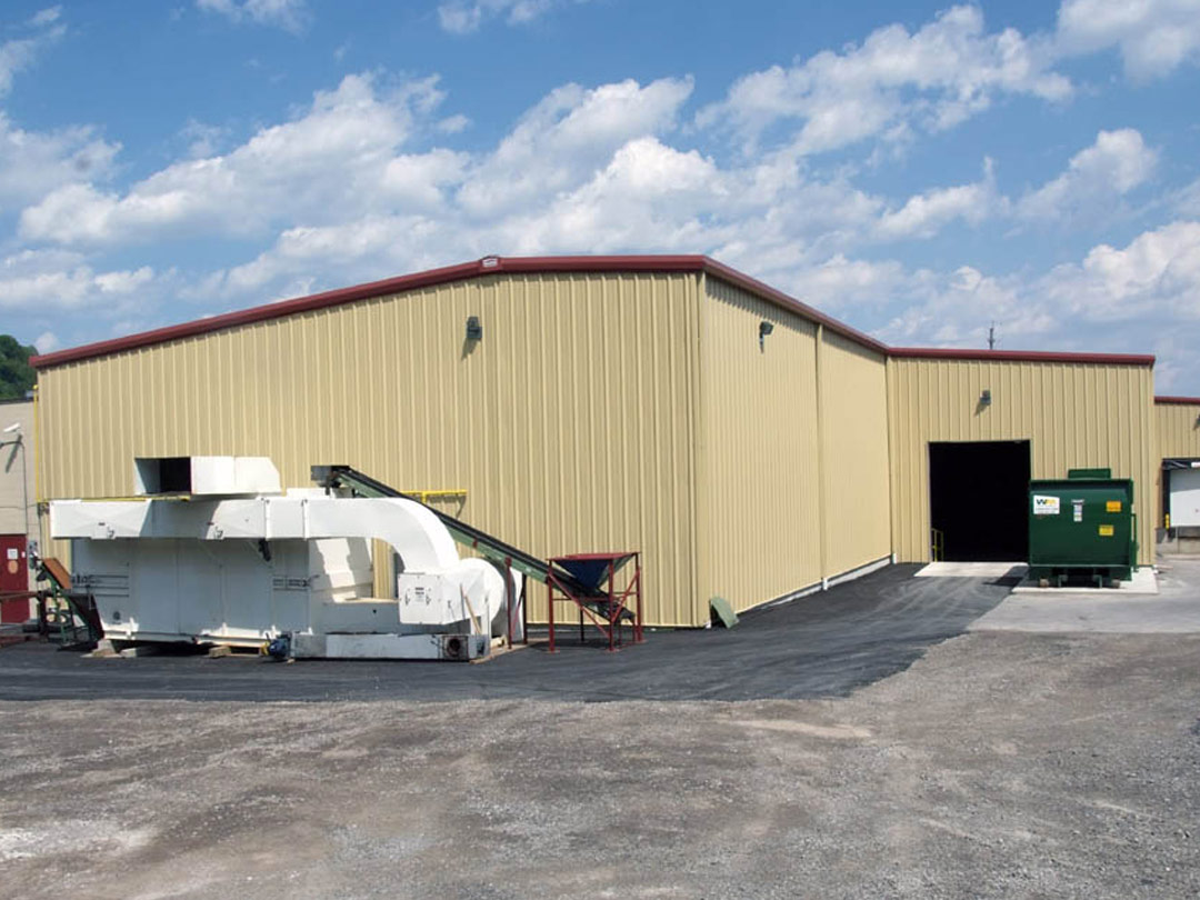 Exterior of commercial steel building.