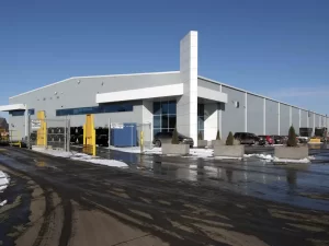 exterior of i-beam manufacturing plant building