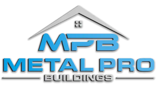 MPB Metal Pro Buildings logo with blue text and house roof design above