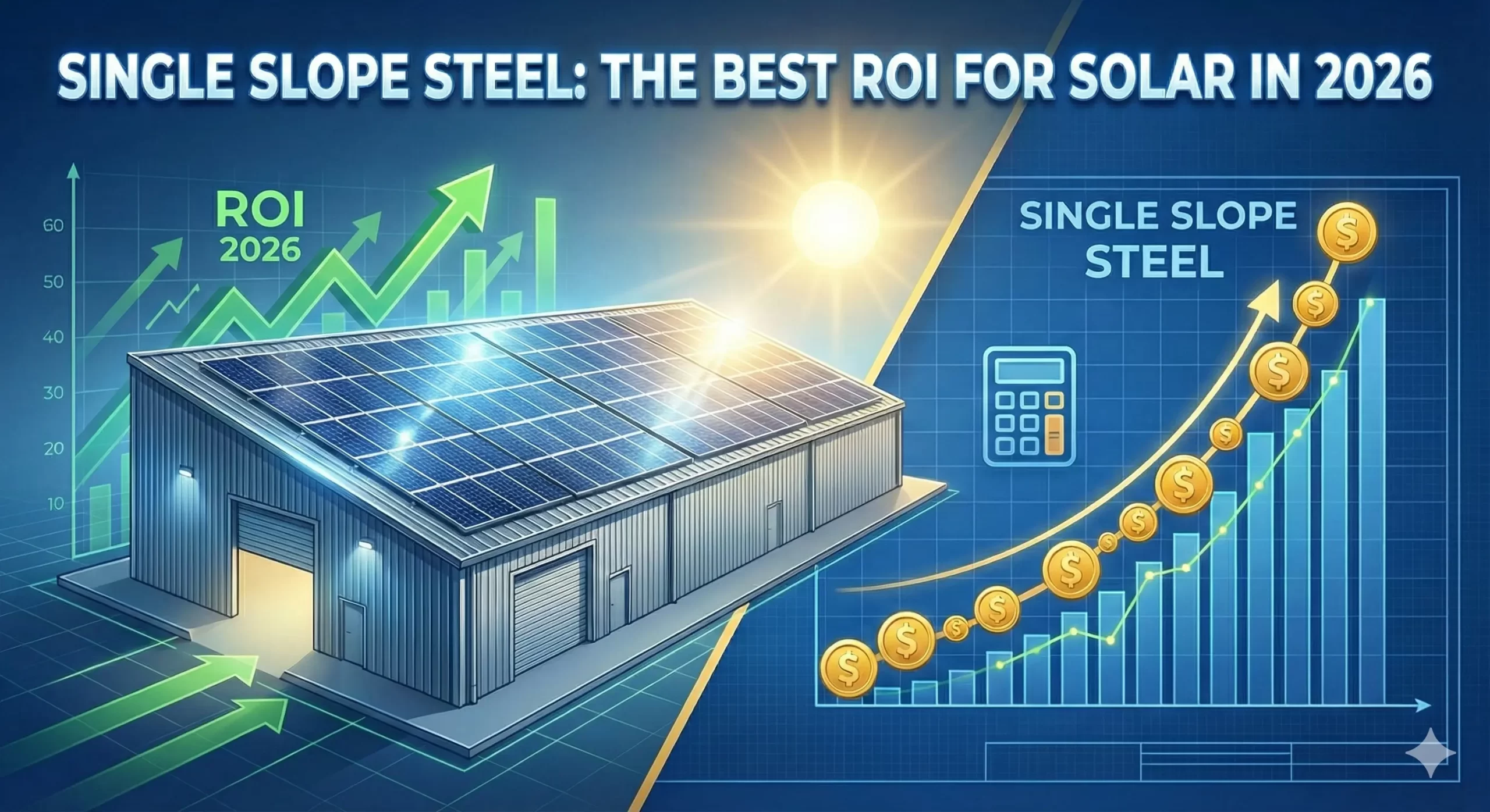 Gemini said Infographic: Single slope steel buildings offer the best solar ROI for 2026 with charts