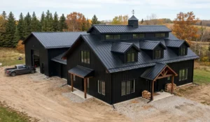 The Black Barndominium Shop Combo