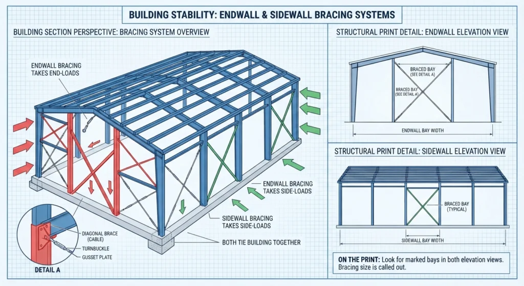 How to Verify Your Steel Building Has Every Brace on the Engineered Print 4 brace 4