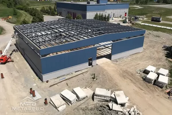 i-beam industrial building with brown painted walls