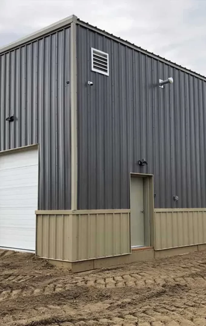 cfs heavy equipment storage with a garage door