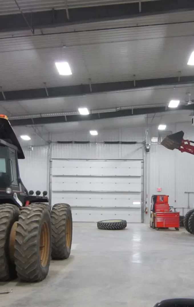 motorized machines stored inside an equipment storage