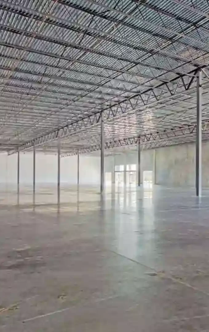 interior of commercial steel building