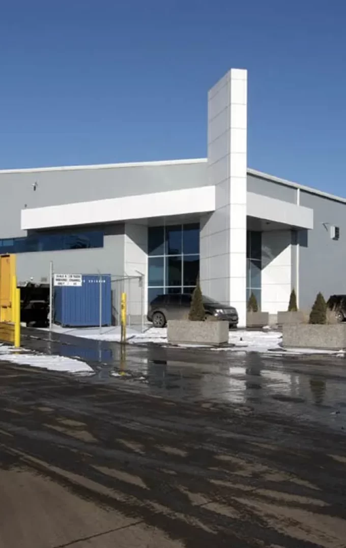 exterior of i-beam manufacturing plant building