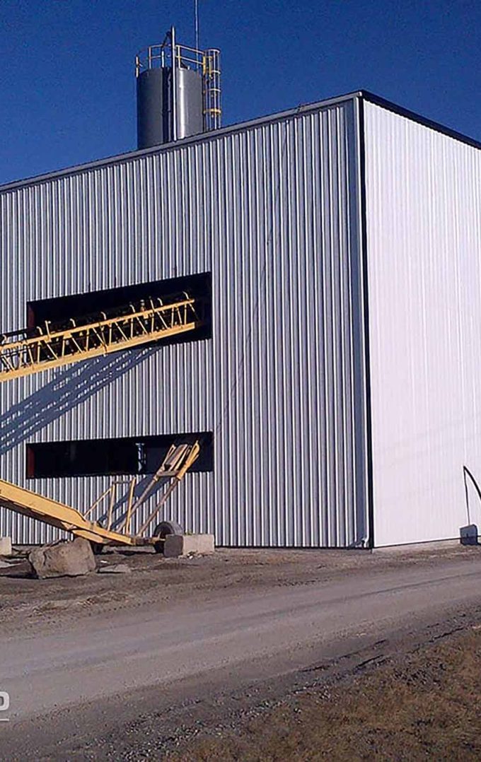 exterior of a rigid steel farm building